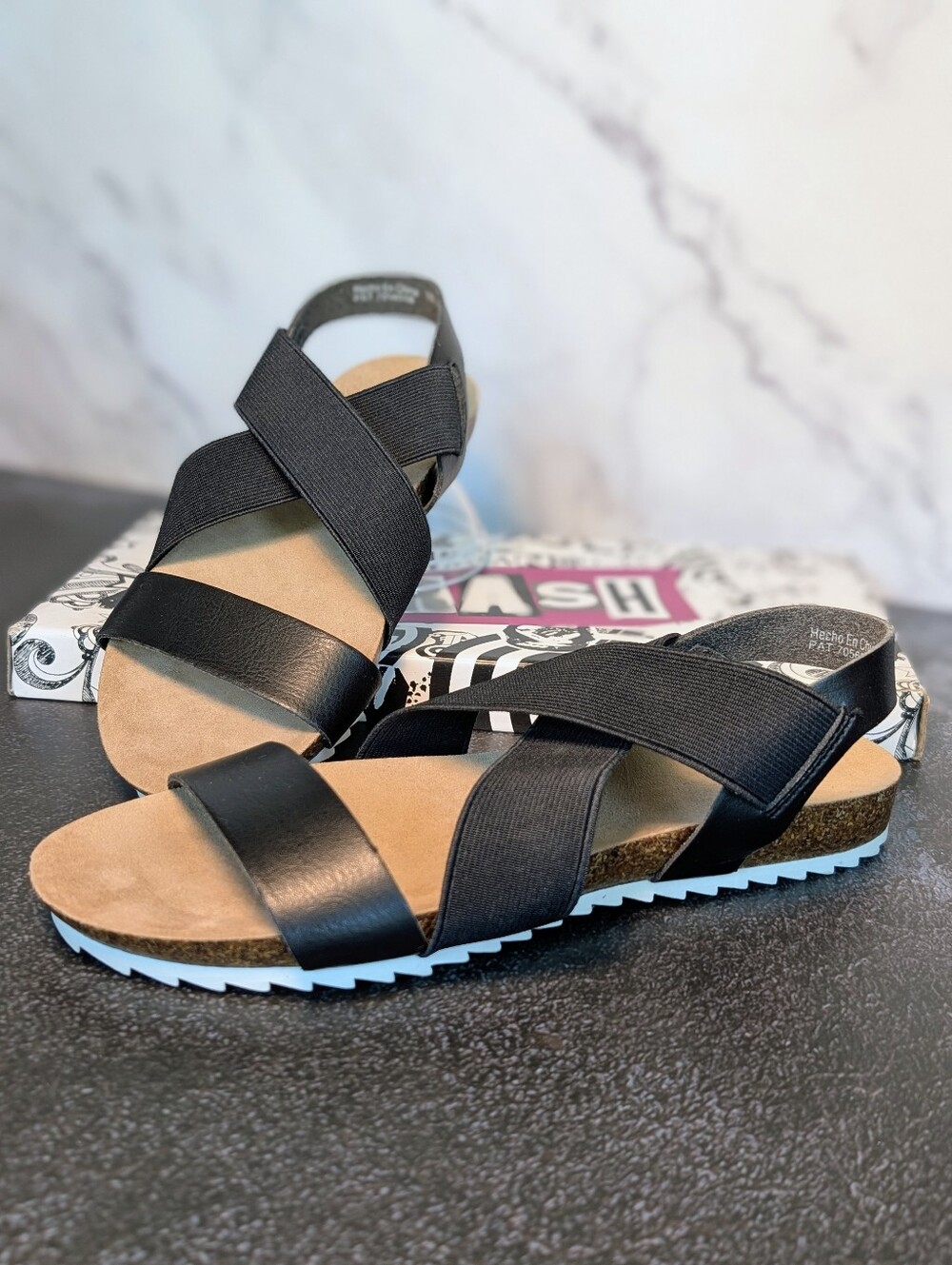 Brash Black Crisscross Comfort Sandals